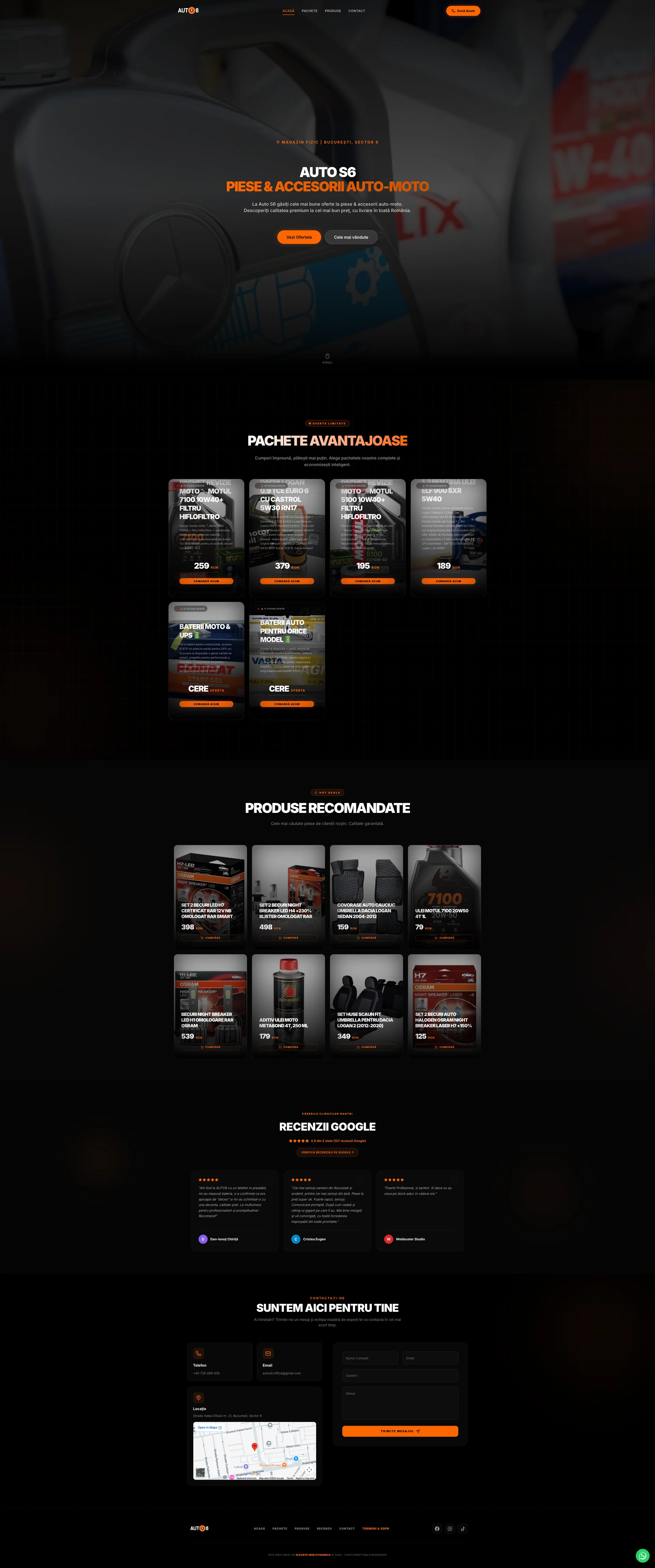 Auto S6 - Pagina principală publică a magazinului e-commerce