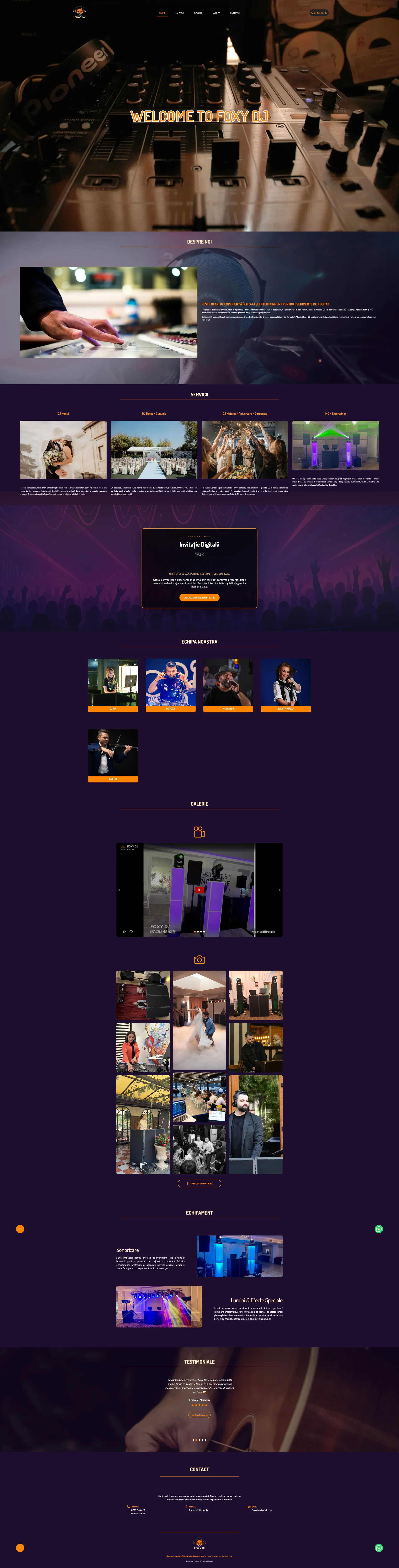 Foxy DJ - pagina principala site de prezentare DJ